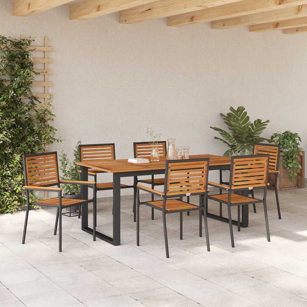 Ensemble de salle à manger pour jardin 7 pcs Noir - XIOS