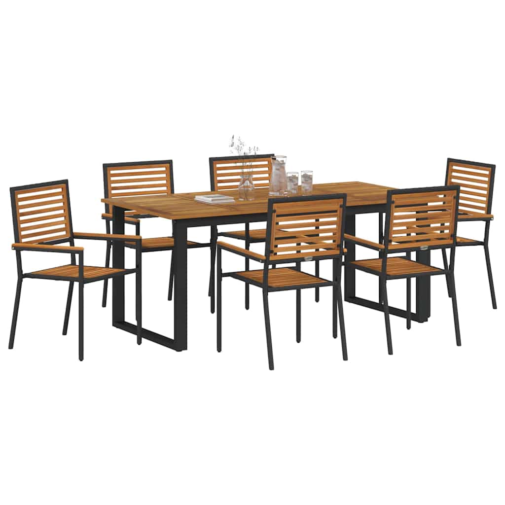 Ensemble de salle à manger pour jardin 7 pcs Noir - XIOS