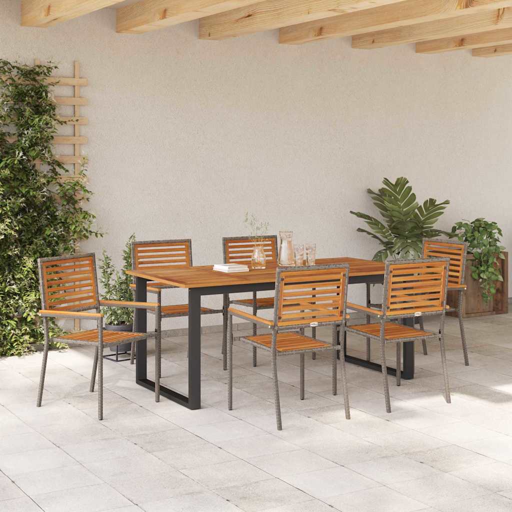 Ensemble de salle à manger pour jardin 7 pcs Gris - XIOS