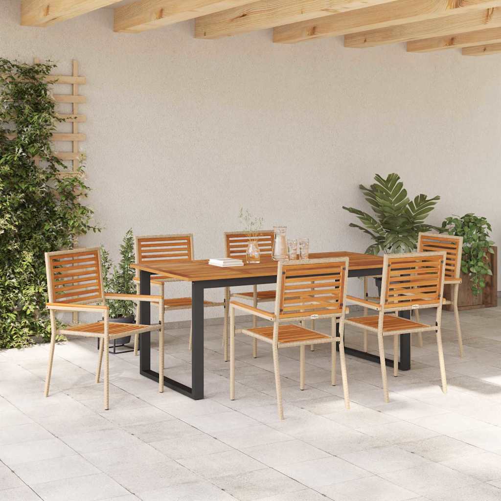 Ensemble de salle à manger pour jardin 7 pcs Beige - XIOS