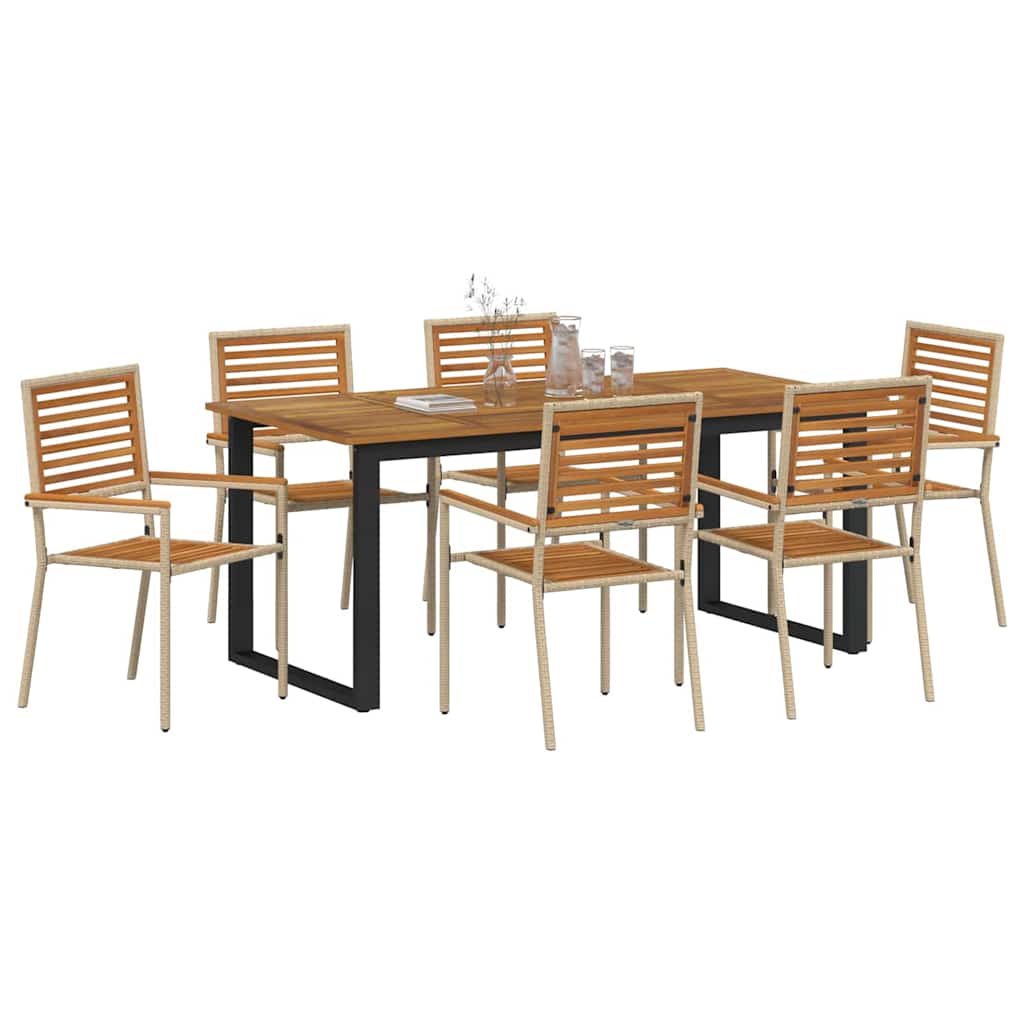 Ensemble de salle à manger pour jardin 7 pcs Beige - XIOS