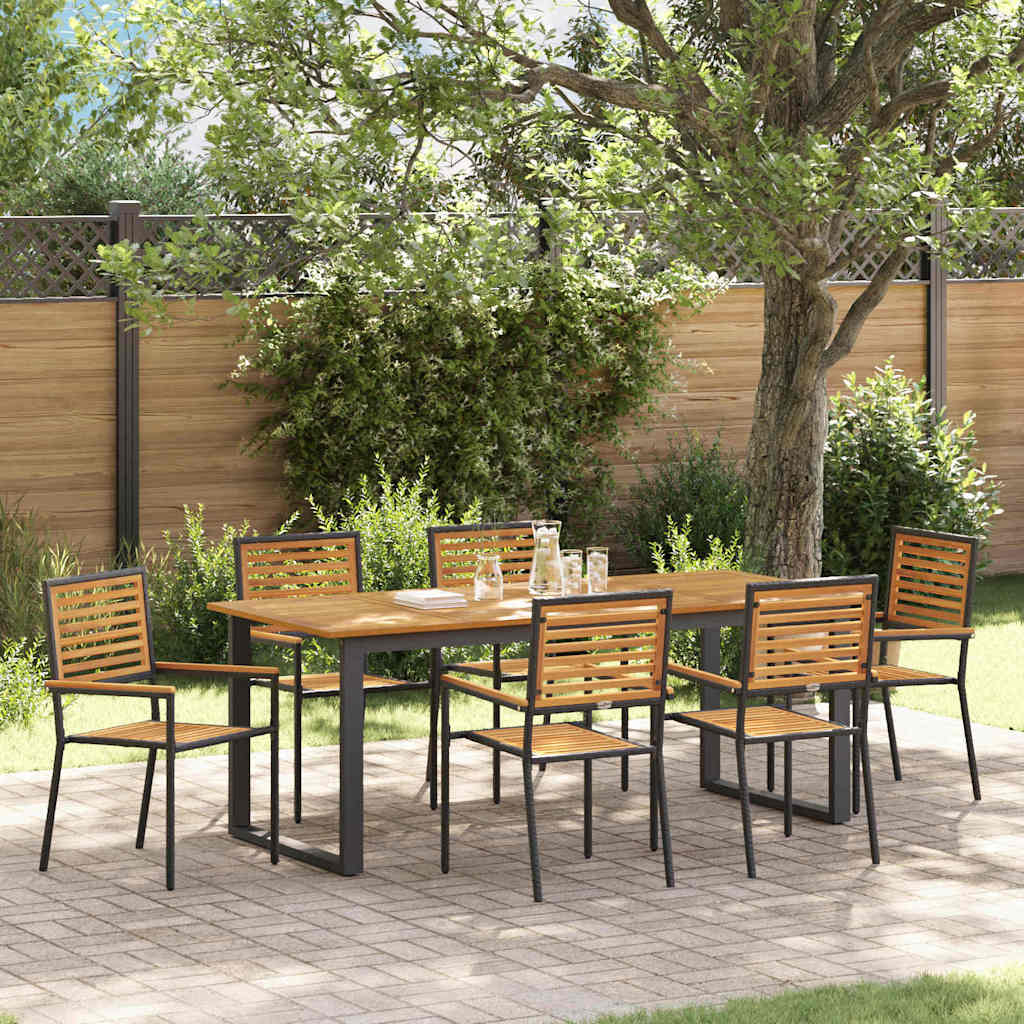 Ensemble de salle à manger pour jardin 7 pcs Noir - XIOS