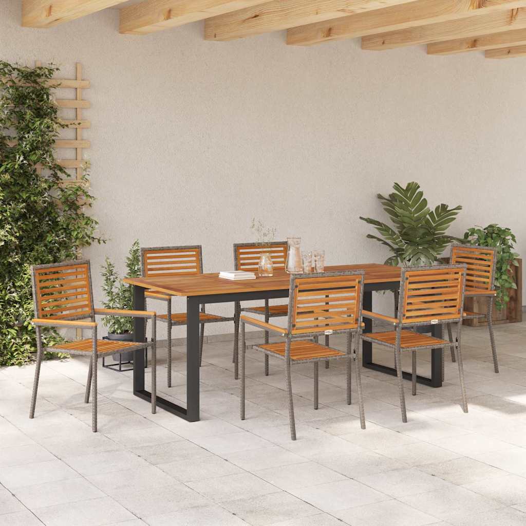 Ensemble de salle à manger pour jardin 7 pcs Gris - XIOS