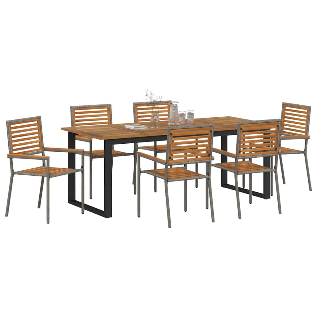 Ensemble de salle à manger pour jardin 7 pcs Gris - XIOS