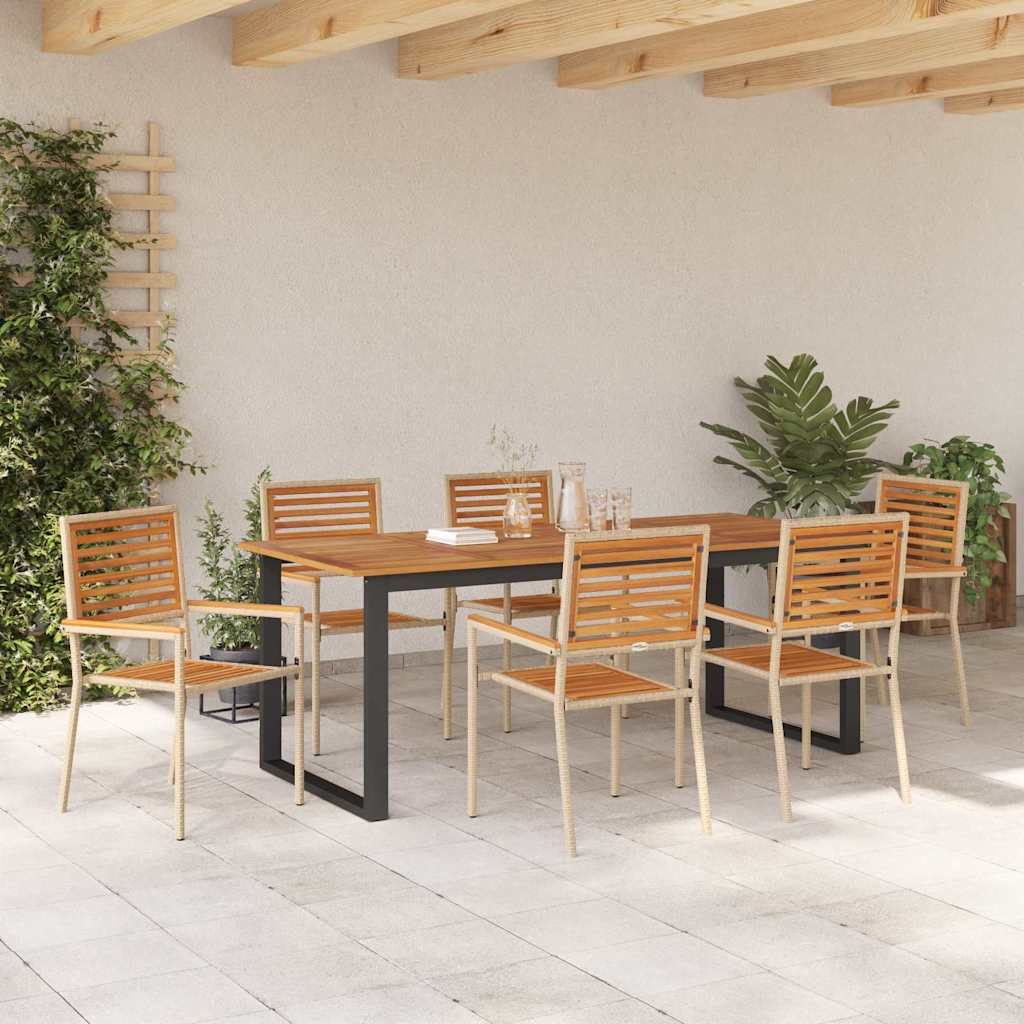 Ensemble de salle à manger pour jardin 7 pcs Beige - XIOS