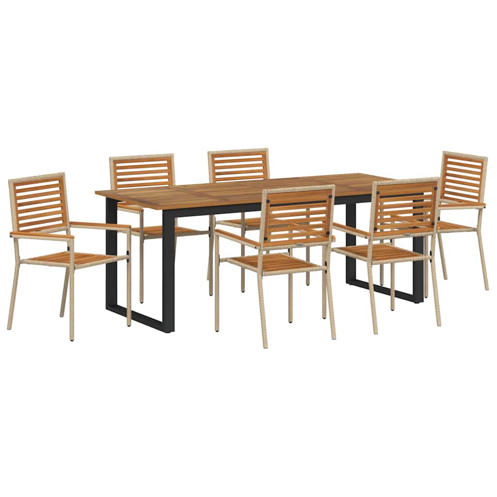 Ensemble de salle à manger pour jardin 7 pcs Beige - XIOS
