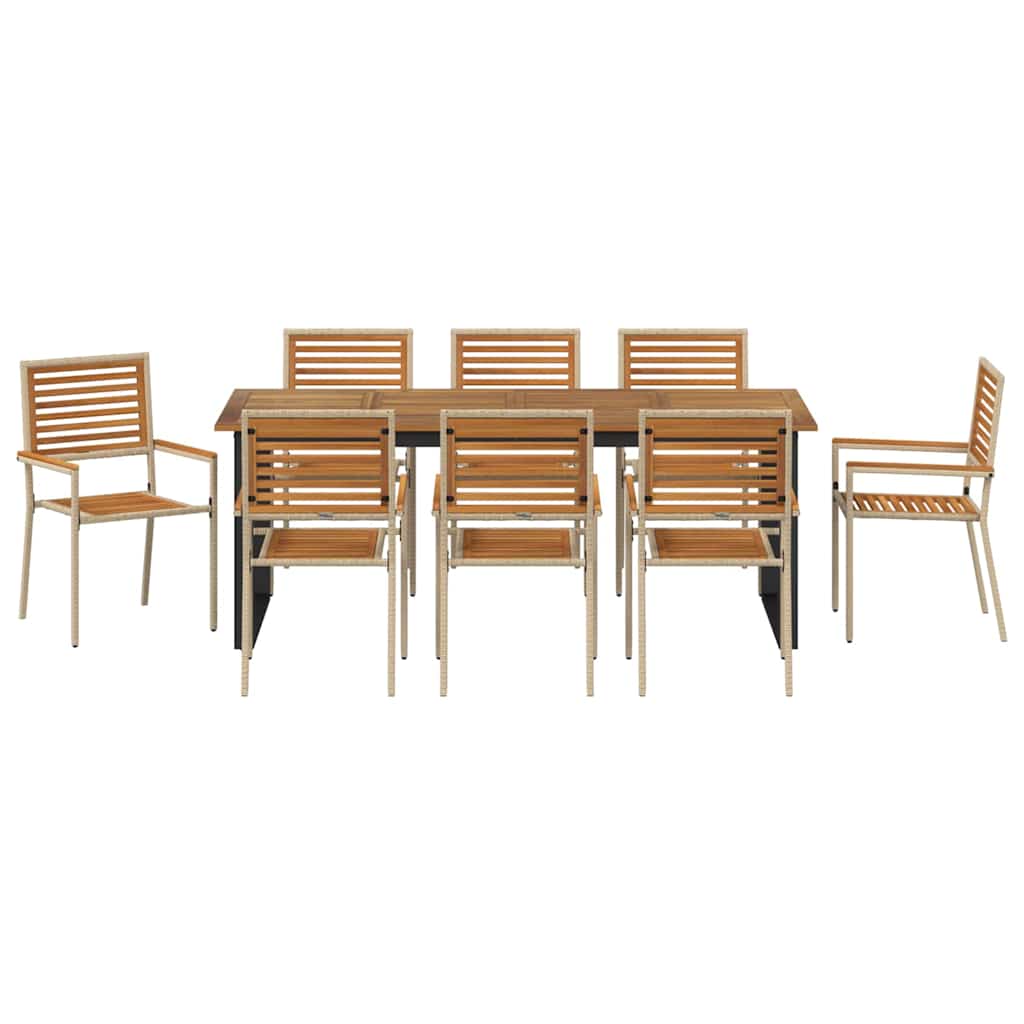 Ensemble de salle à manger pour jardin 9 pcs Beige - XIOS