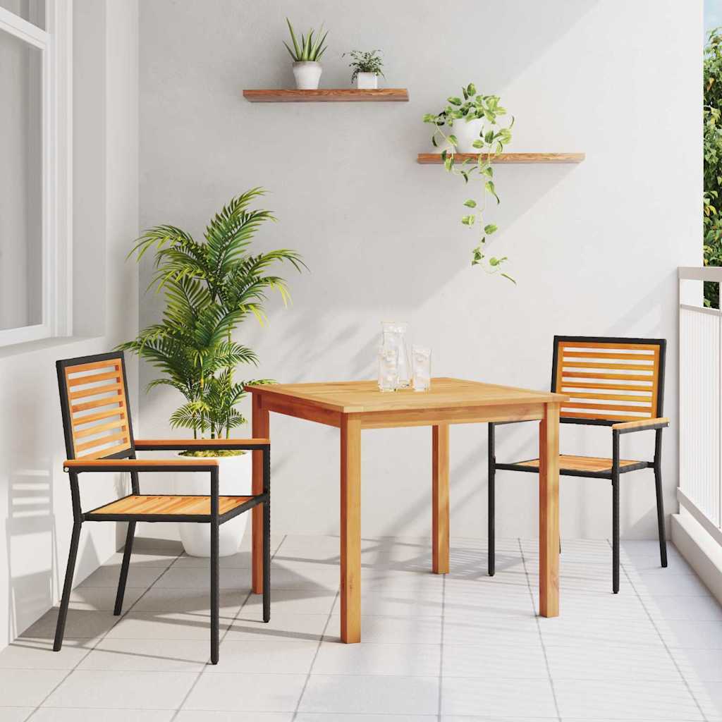 Ensemble de salle à manger pour jardin 3 pcs Noir - XIOS