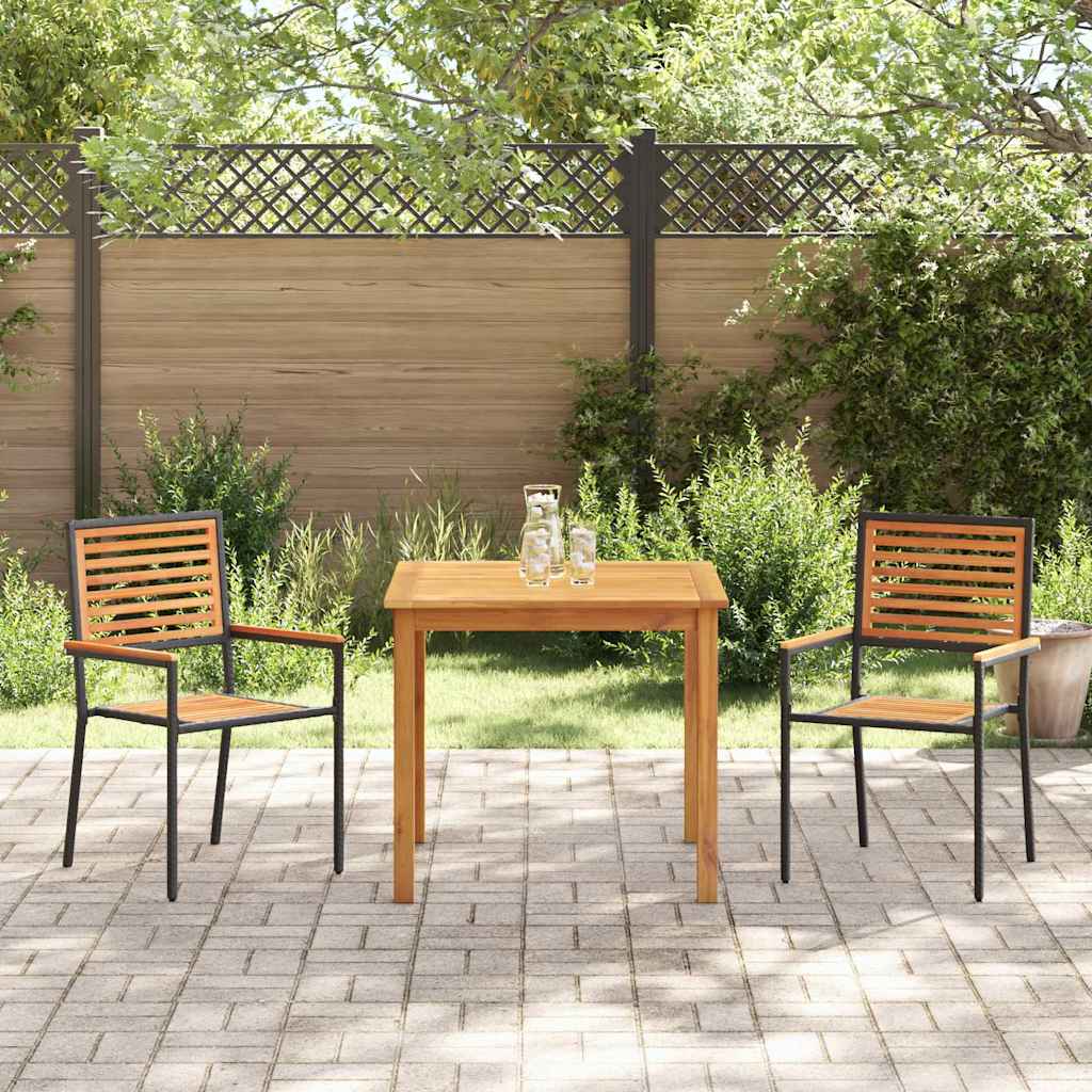 Ensemble de salle à manger pour jardin 3 pcs Noir - XIOS