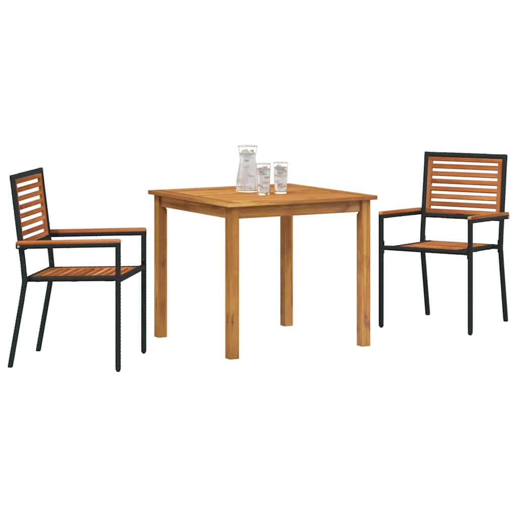 Ensemble de salle à manger pour jardin 3 pcs Noir - XIOS