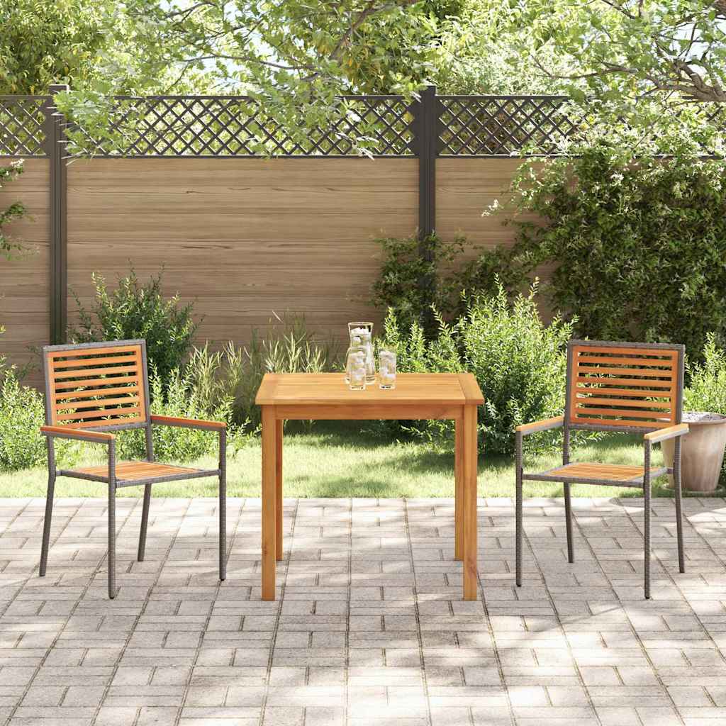 Ensemble de salle à manger pour jardin 3 pcs Gris - XIOS
