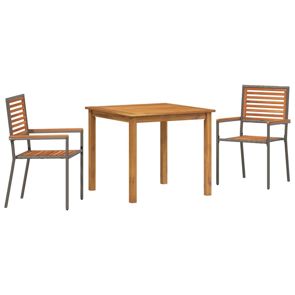 Ensemble de salle à manger pour jardin 3 pcs Gris - XIOS