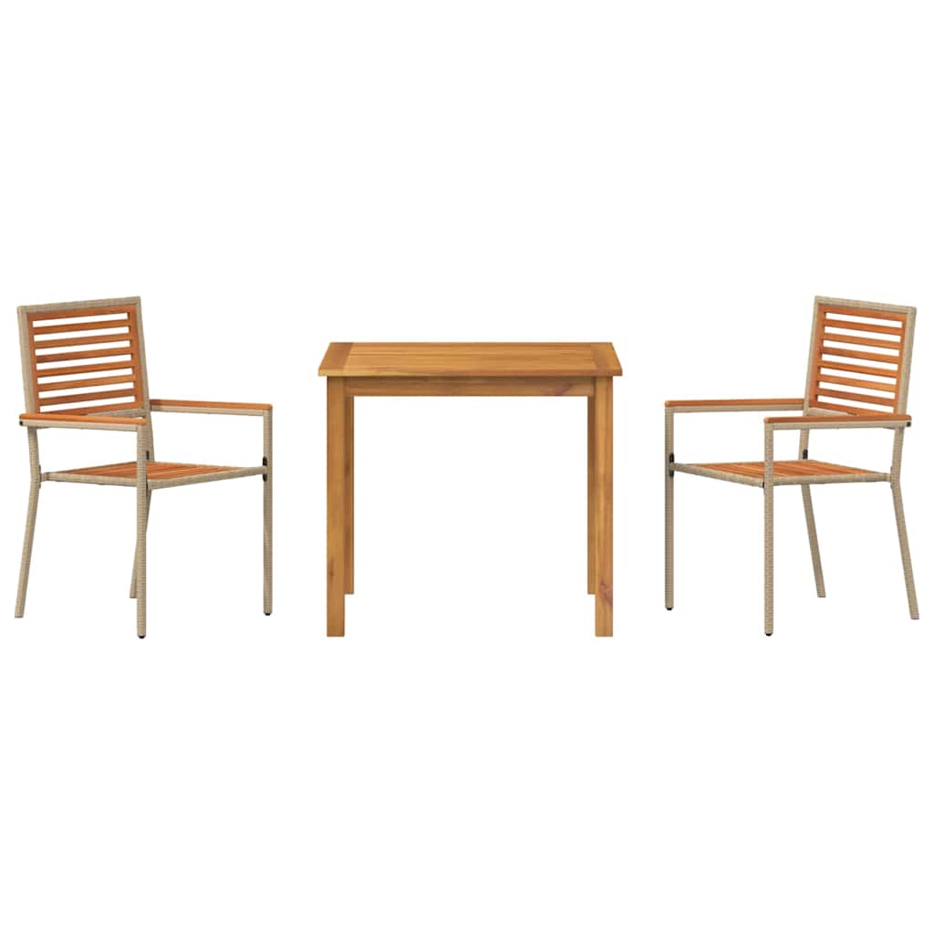 Ensemble de salle à manger pour jardin 3 pcs Beige - XIOS