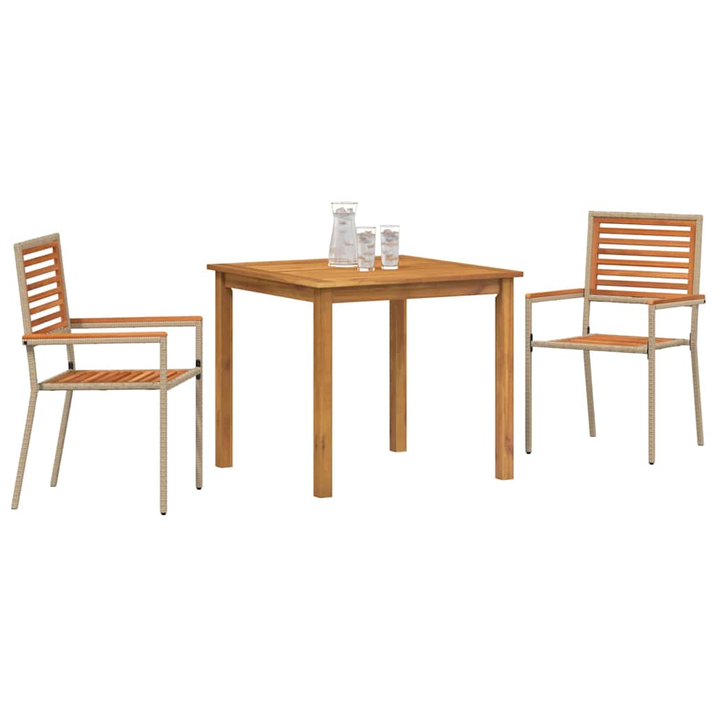 Ensemble de salle à manger pour jardin 3 pcs Beige - XIOS