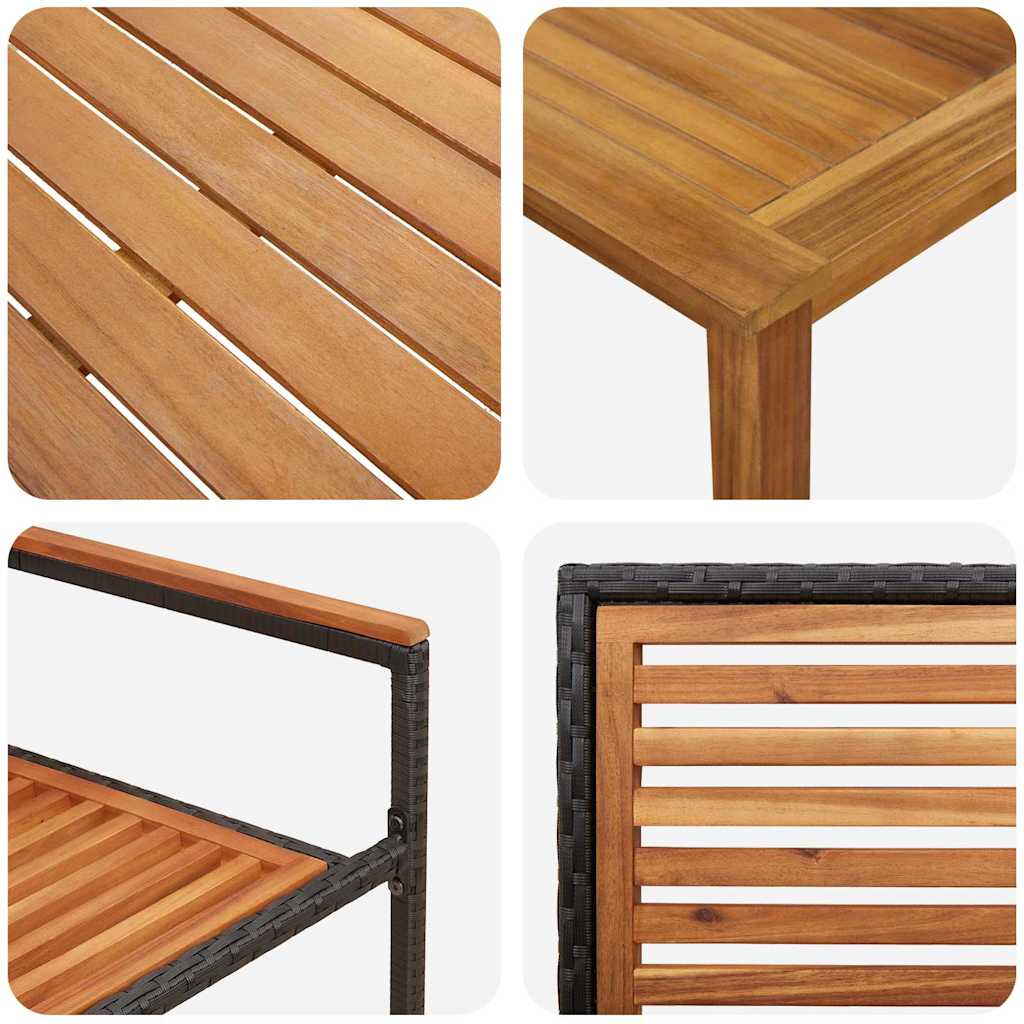 Ensemble de salle à manger pour jardin 5 pcs Noir - XIOS