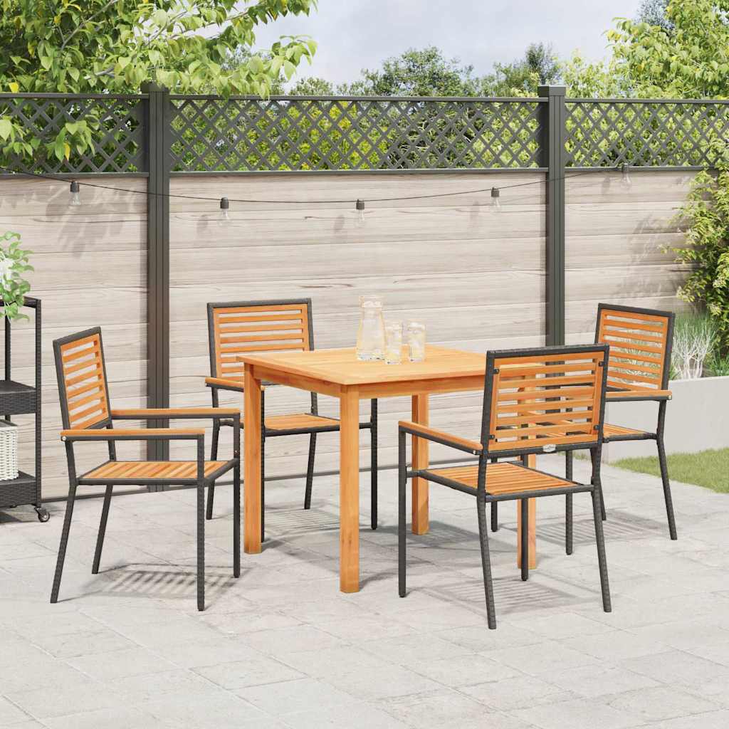 Ensemble de salle à manger pour jardin 5 pcs Noir - XIOS