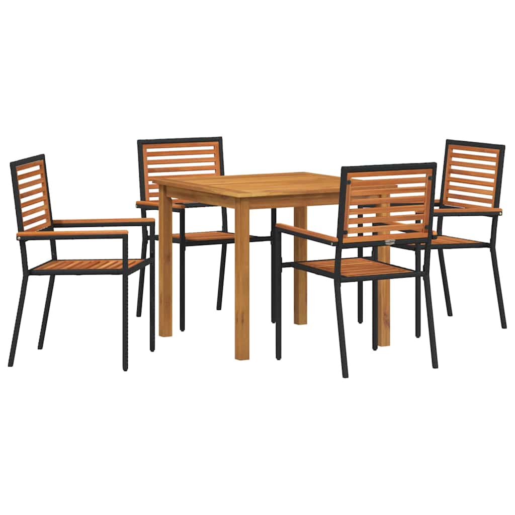 Ensemble de salle à manger pour jardin 5 pcs Noir - XIOS