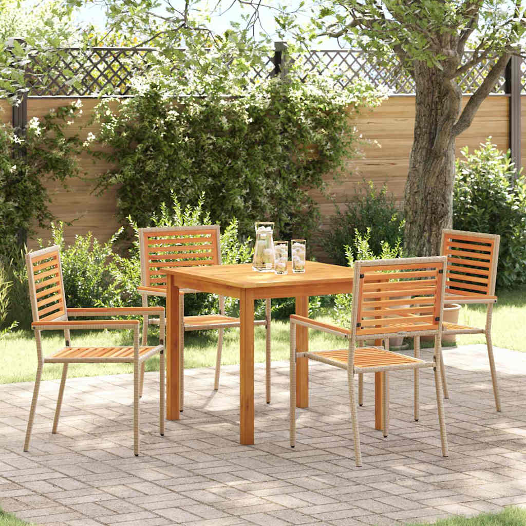 Ensemble de salle à manger pour jardin 5 pcs Beige - XIOS