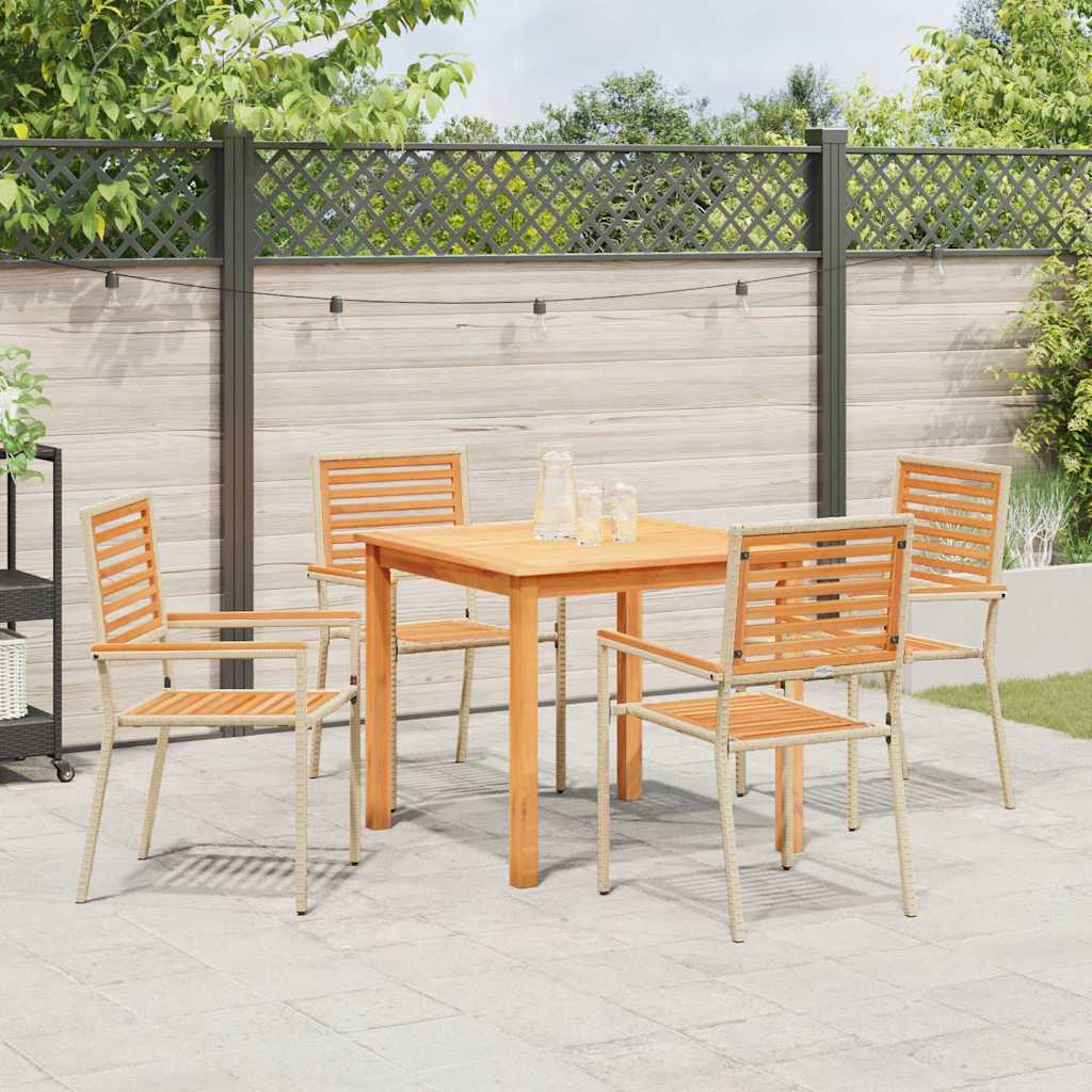 Ensemble de salle à manger pour jardin 5 pcs Beige - XIOS
