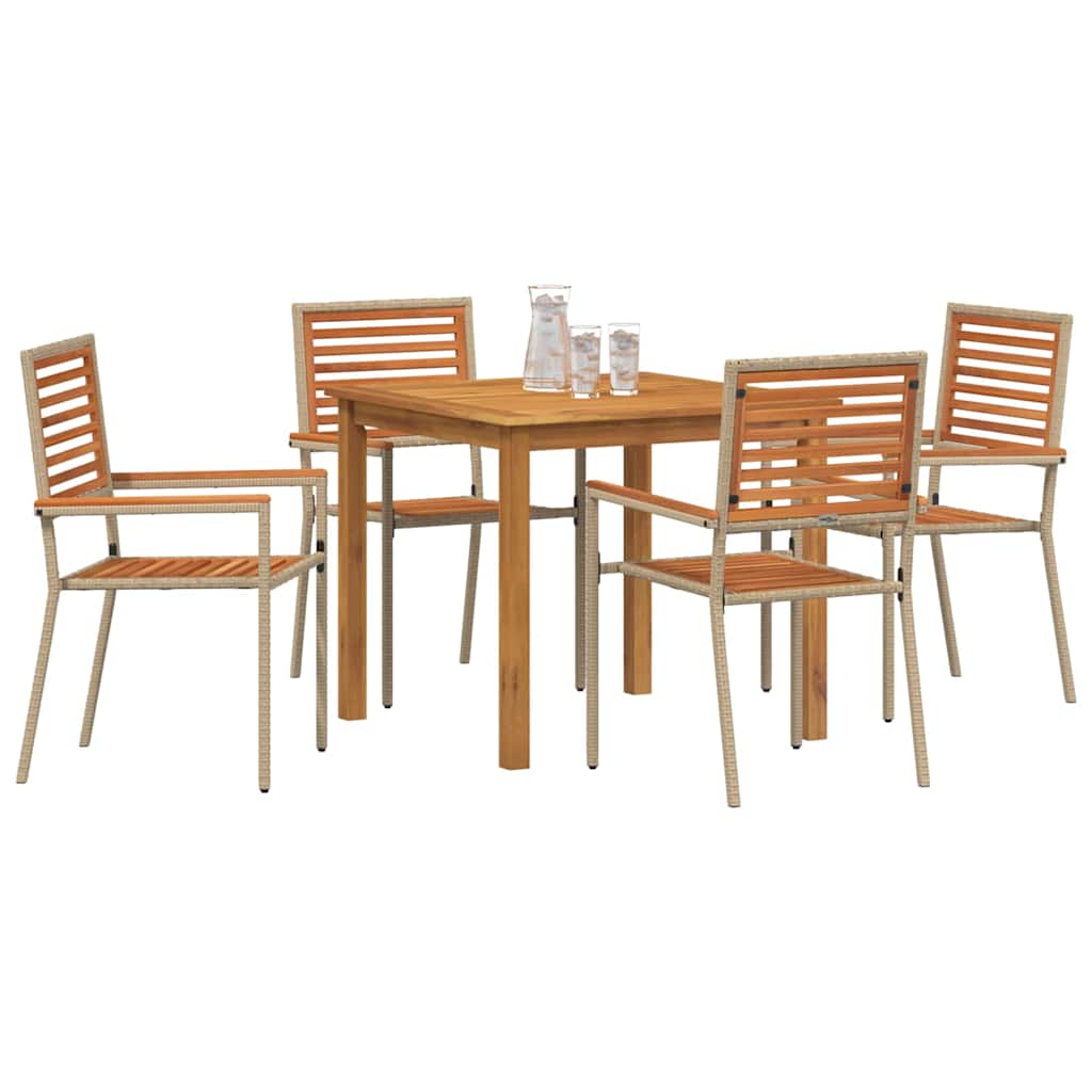 Ensemble de salle à manger pour jardin 5 pcs Beige - XIOS