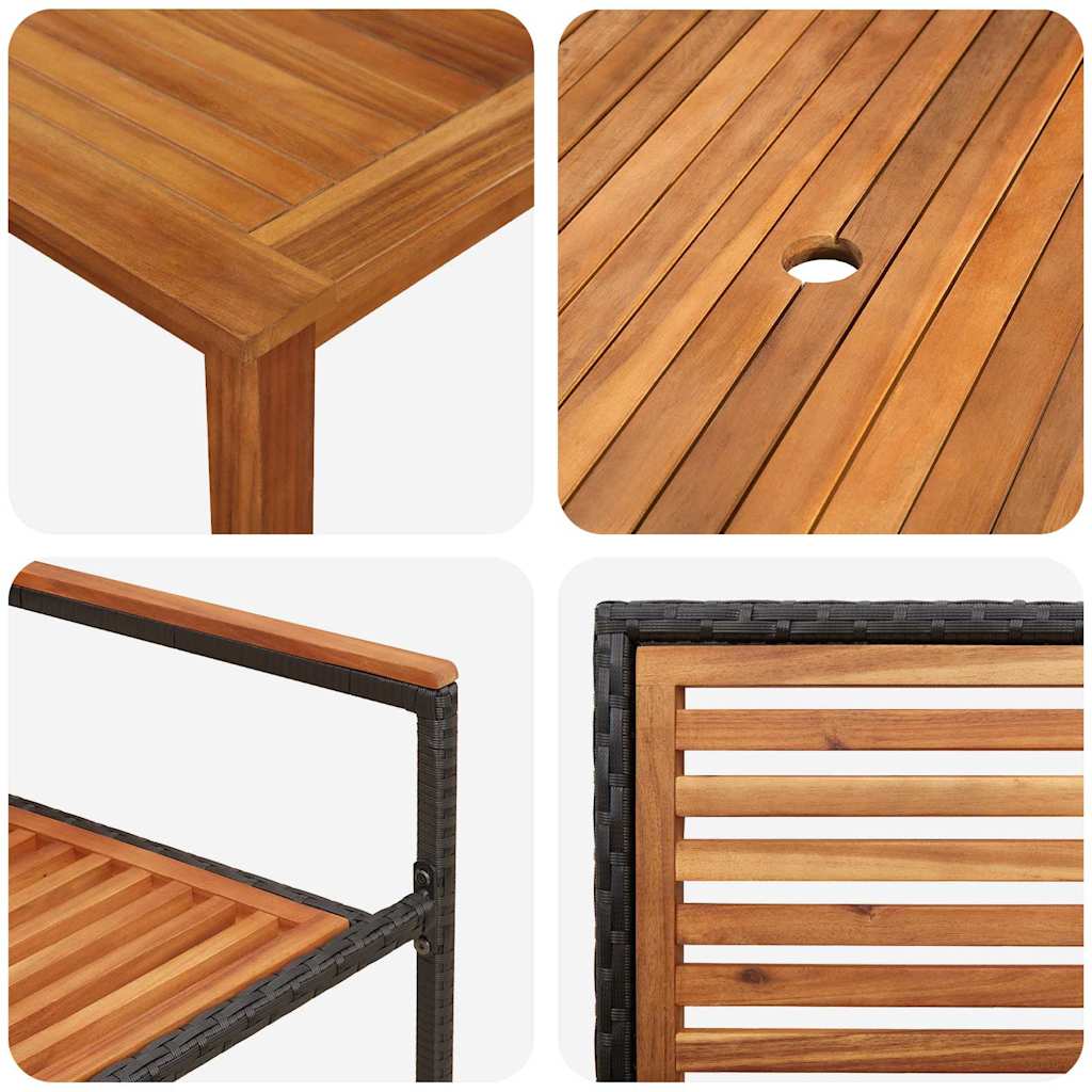 Ensemble de salle à manger pour jardin 5 pcs Noir - XIOS