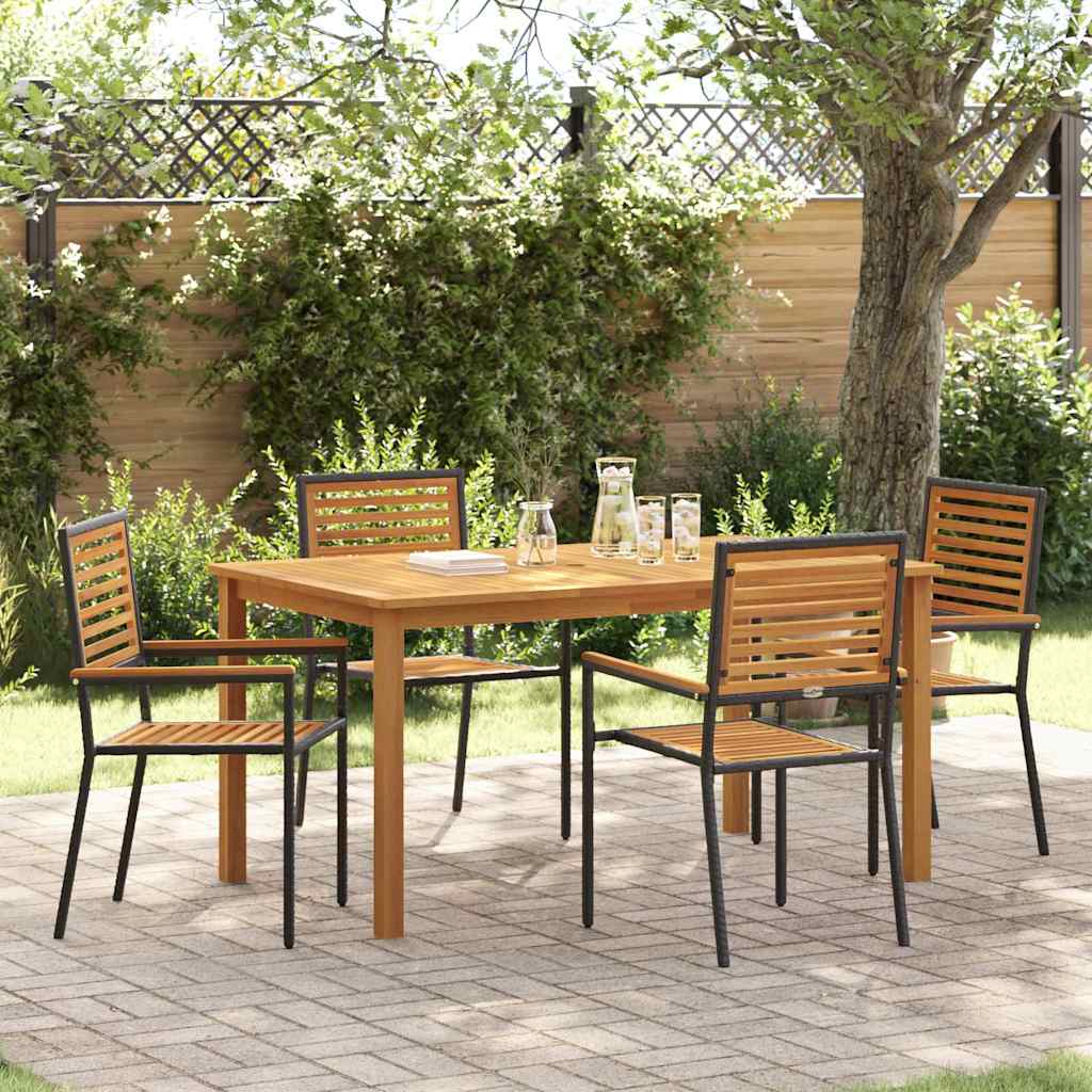 Ensemble de salle à manger pour jardin 5 pcs Noir - XIOS