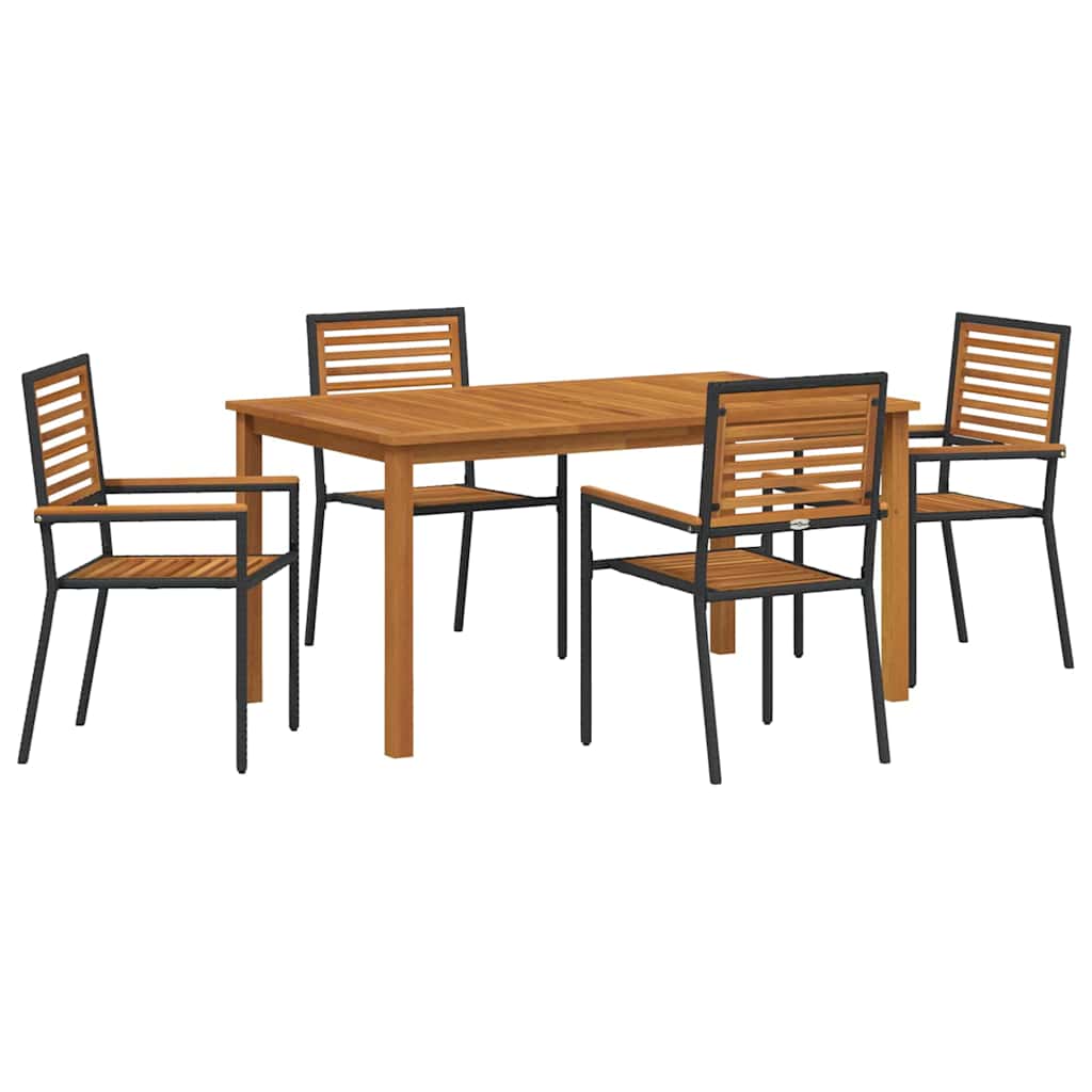 Ensemble de salle à manger pour jardin 5 pcs Noir - XIOS