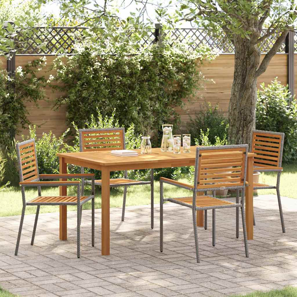Ensemble de salle à manger pour jardin 5 pcs Gris - XIOS