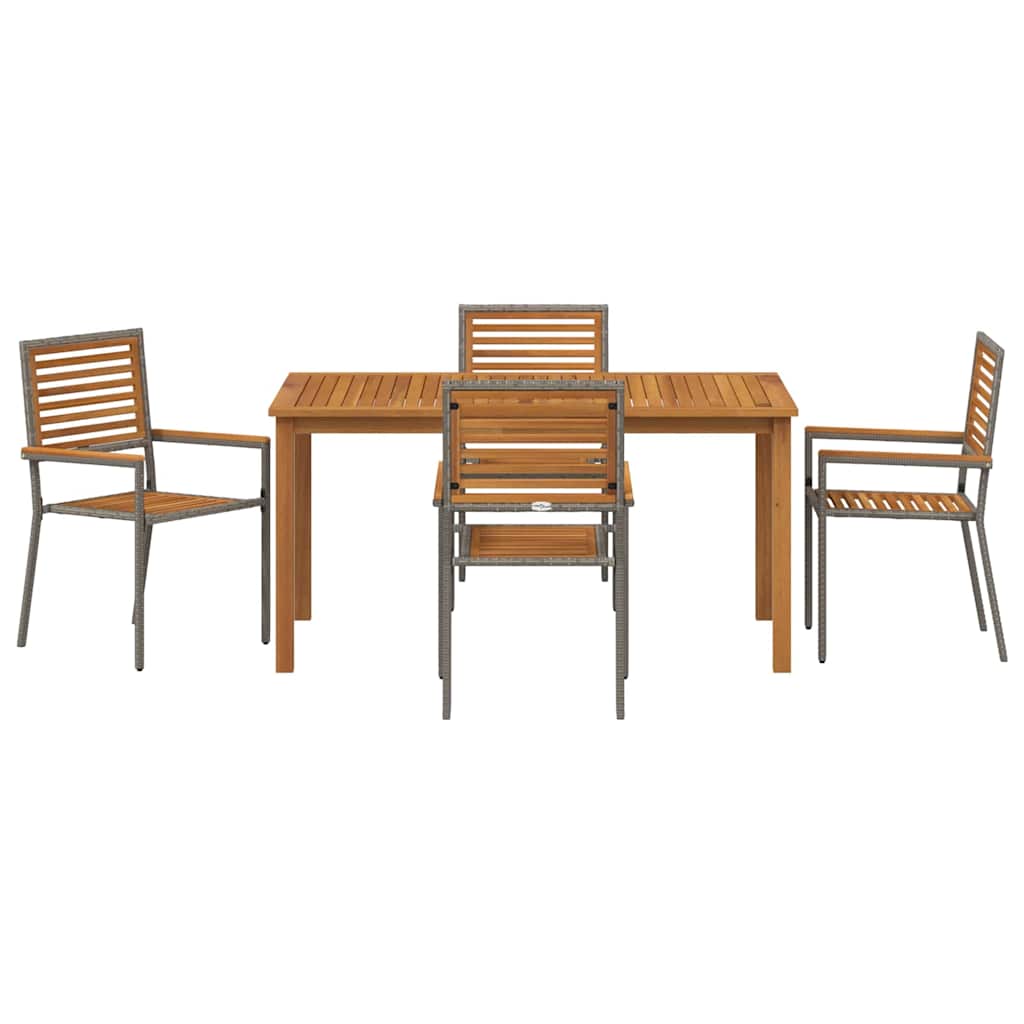 Ensemble de salle à manger pour jardin 5 pcs Gris - XIOS