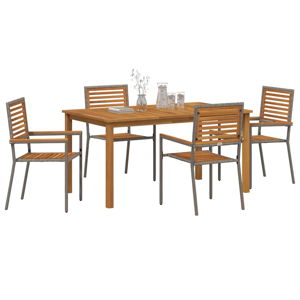 Ensemble de salle à manger pour jardin 5 pcs Gris - XIOS
