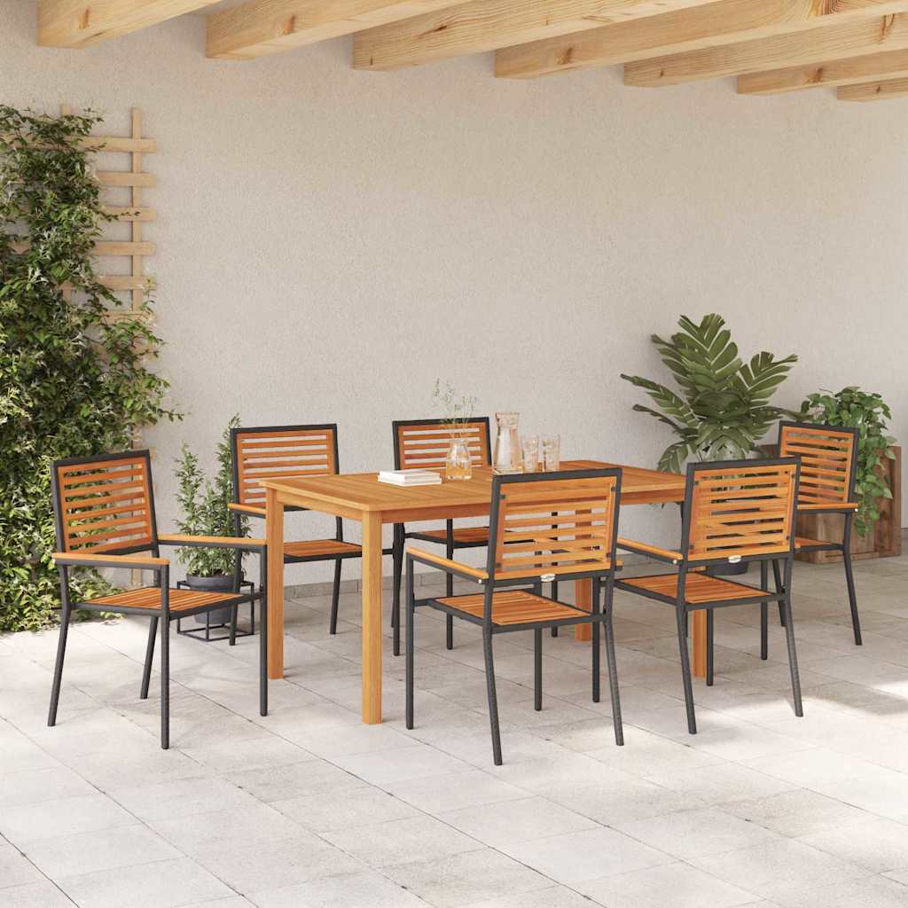 Ensemble de salle à manger pour jardin 7 pcs Noir - XIOS