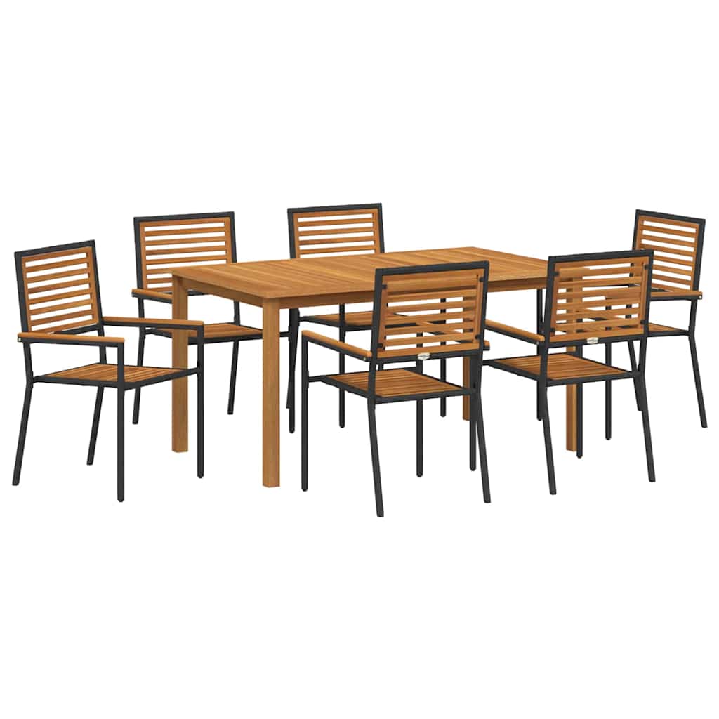 Ensemble de salle à manger pour jardin 7 pcs Noir - XIOS
