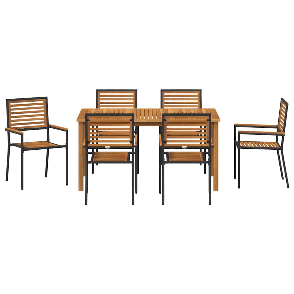 Ensemble de salle à manger pour jardin 7 pcs Noir - XIOS