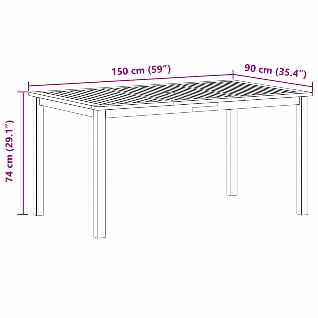 Ensemble de salle à manger pour jardin 7 pcs Noir - XIOS
