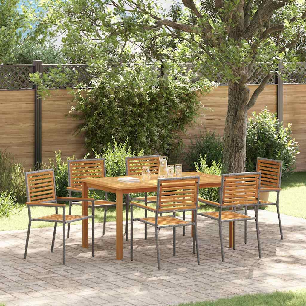 Ensemble de salle à manger pour jardin 7 pcs Gris - XIOS