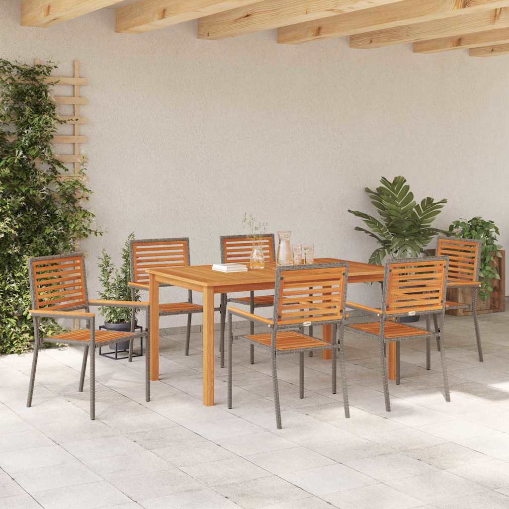 Ensemble de salle à manger pour jardin 7 pcs Gris - XIOS