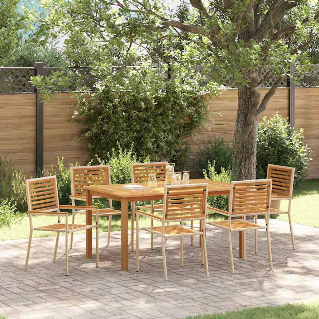 Ensemble de salle à manger pour jardin 7 pcs Beige - XIOS