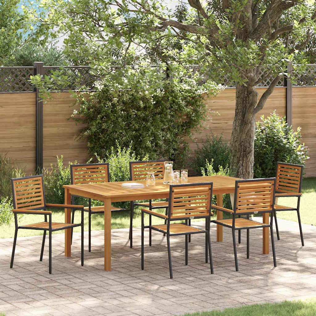 Ensemble de salle à manger pour jardin 7 pcs Noir - XIOS