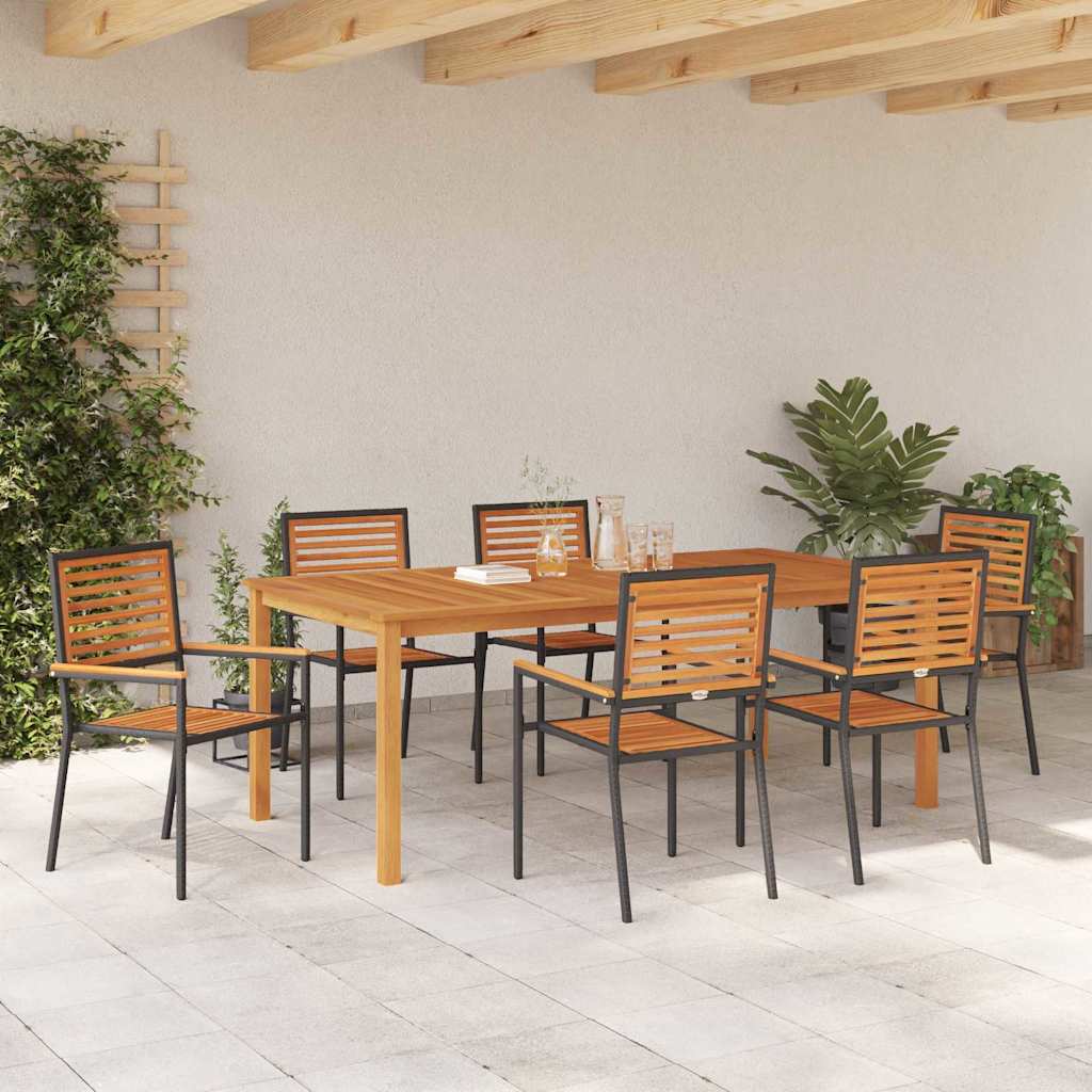 Ensemble de salle à manger pour jardin 7 pcs Noir - XIOS