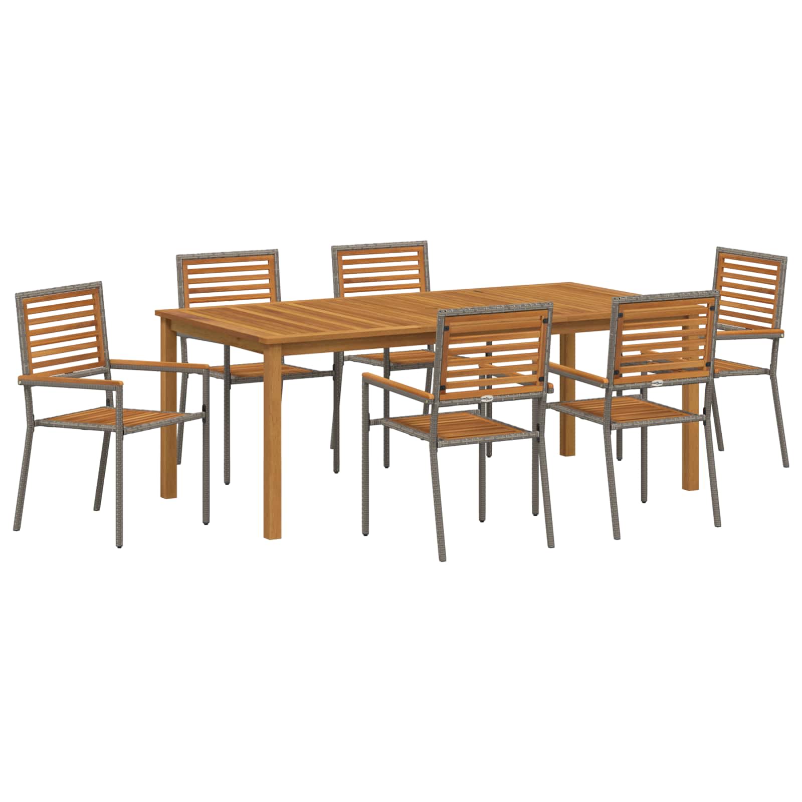 Ensemble de salle à manger pour jardin 7 pcs Gris - XIOS
