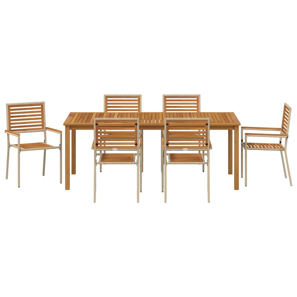 Ensemble de salle à manger pour jardin 7 pcs Beige - XIOS