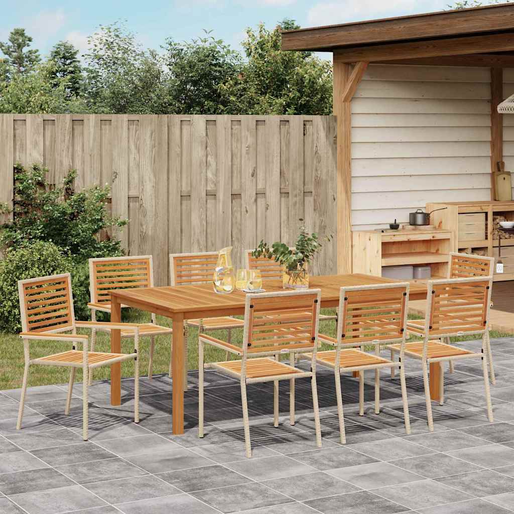 Ensemble de salle à manger pour jardin 9 pcs Beige - XIOS