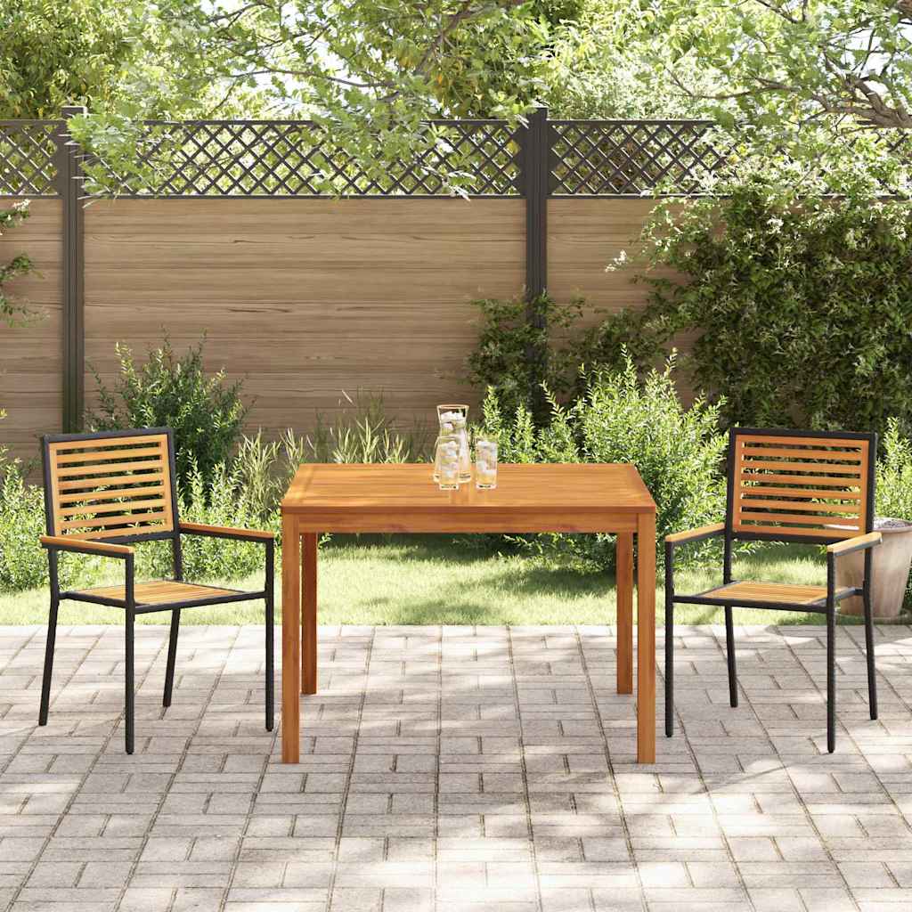 Ensemble de salle à manger pour jardin 3 pcs Noir - XIOS