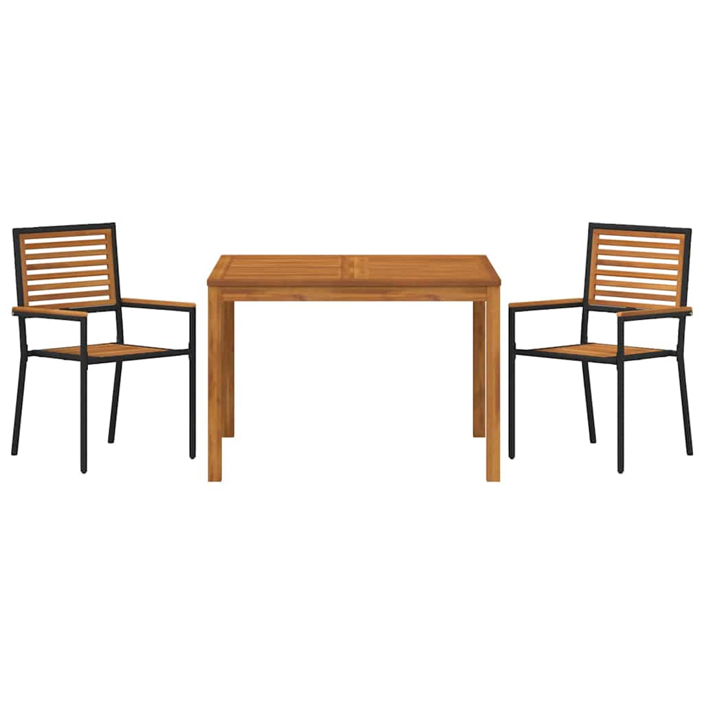 Ensemble de salle à manger pour jardin 3 pcs Noir - XIOS