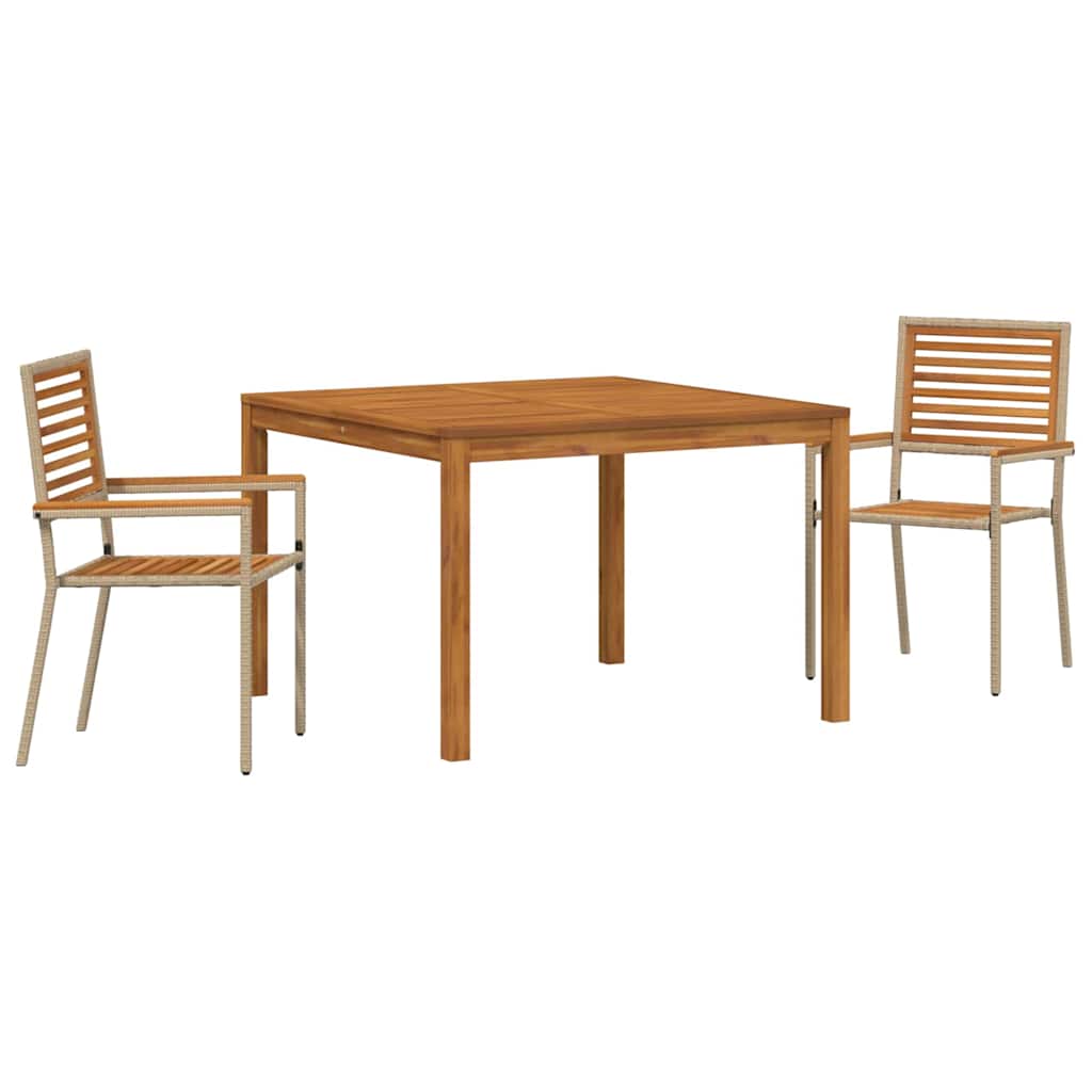 Ensemble de salle à manger pour jardin 3 pcs Beige - XIOS