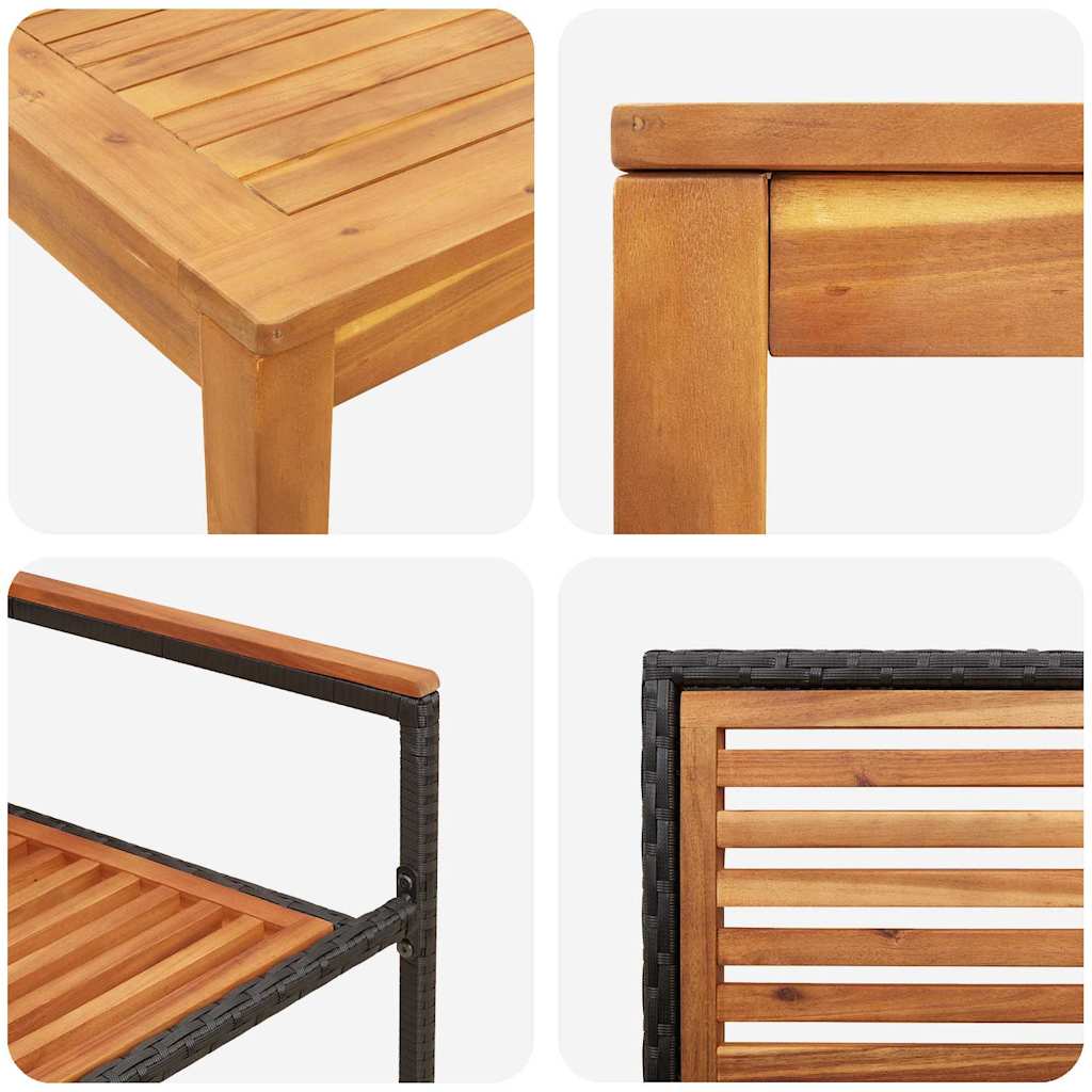 Ensemble de salle à manger pour jardin 5 pcs Noir - XIOS