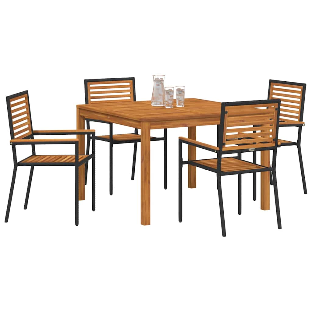 Ensemble de salle à manger pour jardin 5 pcs Noir - XIOS