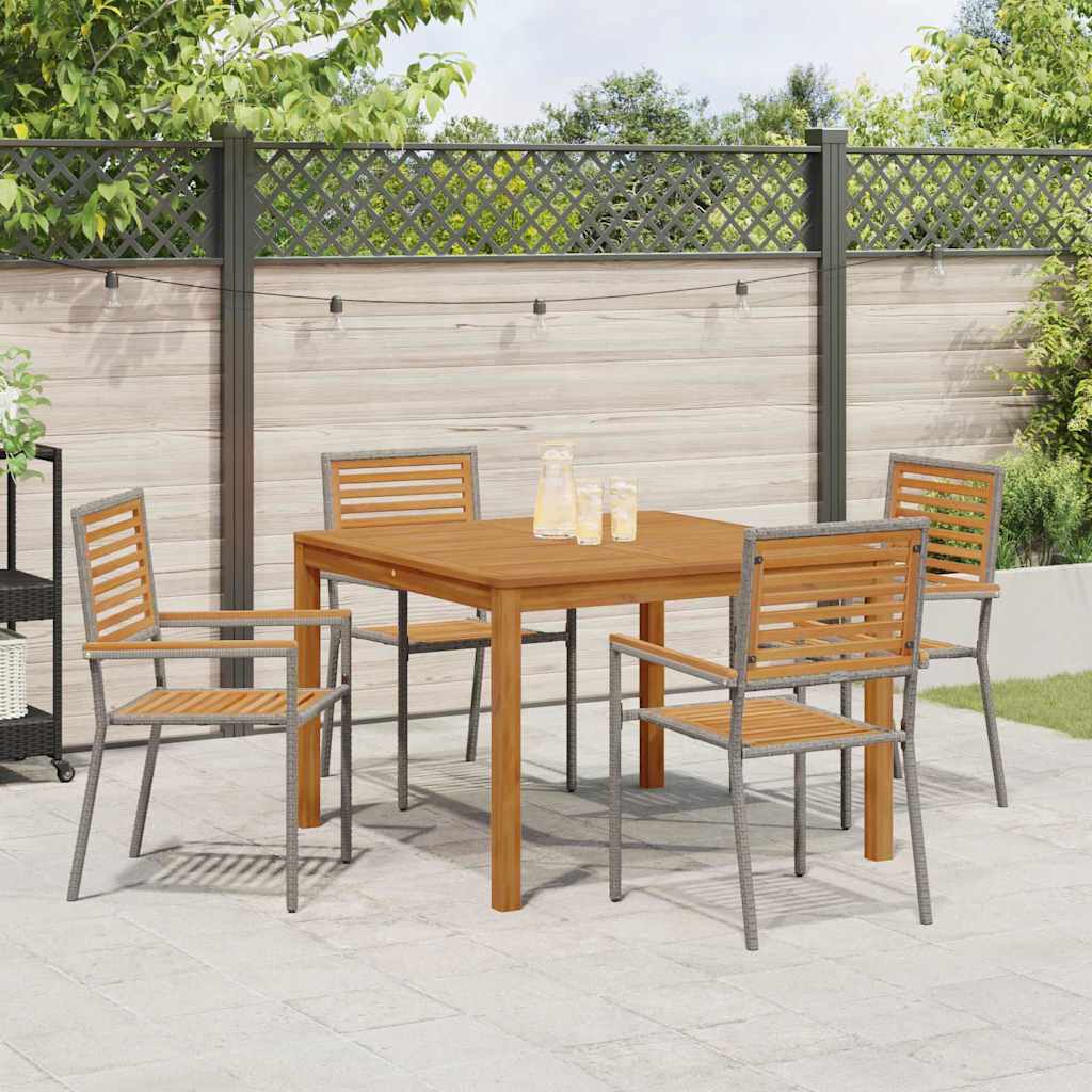 Ensemble de salle à manger pour jardin 5 pcs Gris - XIOS