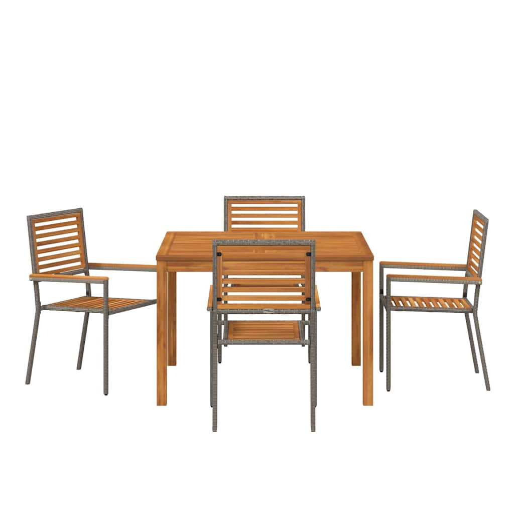 Ensemble de salle à manger pour jardin 5 pcs Gris - XIOS