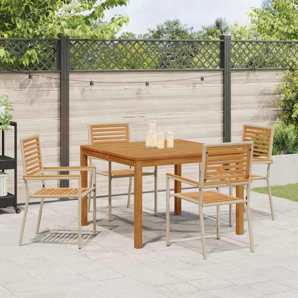 Ensemble de salle à manger pour jardin 5 pcs Beige - XIOS